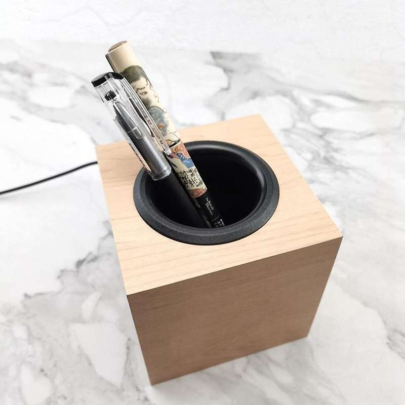 Pen Holder Alarm Clock,pen Holder Wood Clock Office Desk Organizer