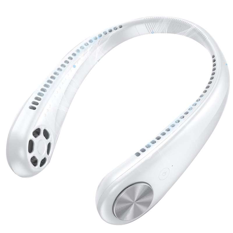 Portable Neck Fan,rechargeable Hands Free Around The Neck Fan, White
