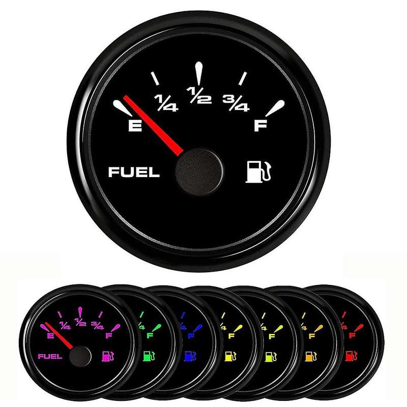Universal Marine Fuel Gauge Digital Waterproof 7 Color 52mm 12v/24v A