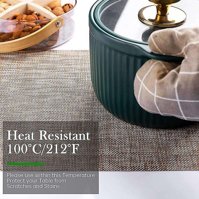 Set Of 8 Placemats for Dining Table, Washable Durable Pvc Place Mats