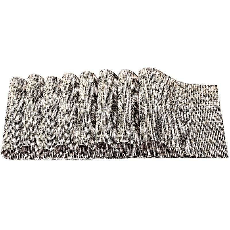 Set Of 8 Placemats for Dining Table, Washable Durable Pvc Place Mats