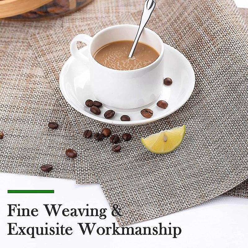 Set Of 8 Placemats for Dining Table, Washable Durable Pvc Place Mats