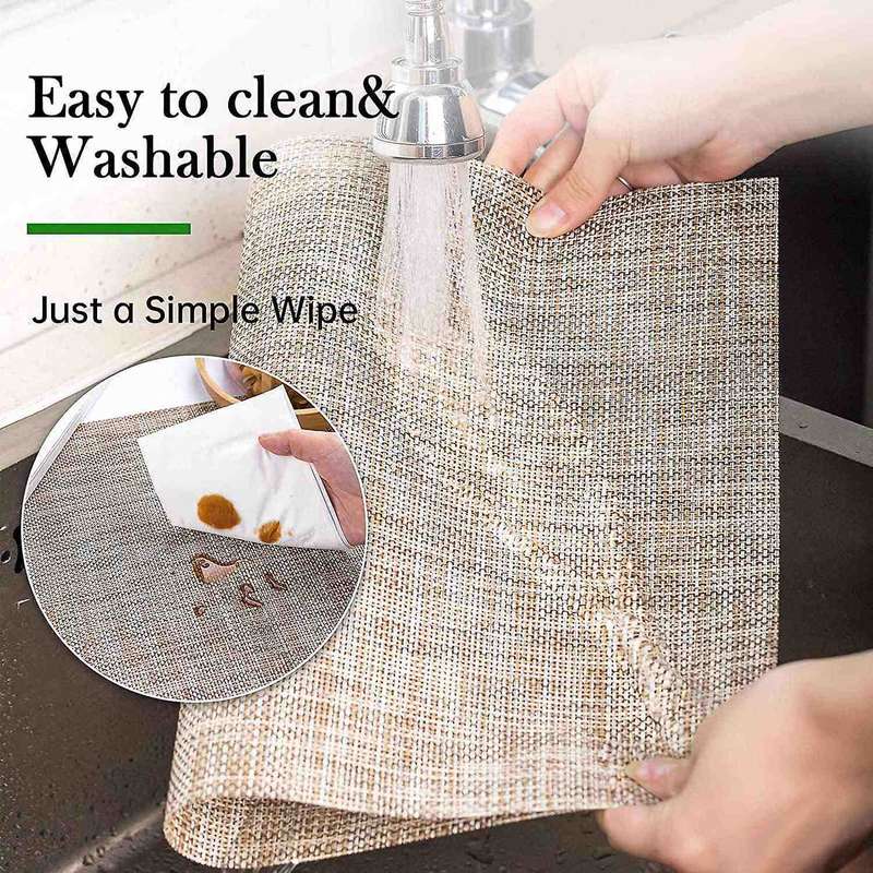 Set Of 8 Placemats for Dining Table, Washable Durable Pvc Place Mats