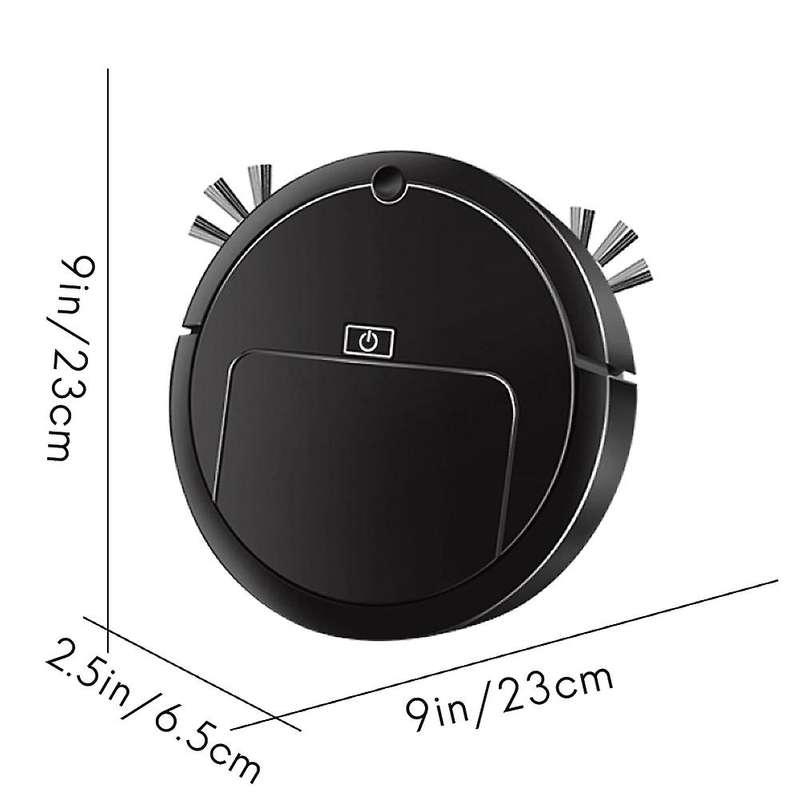 Rechargeable Smart Robot Vacuum Cleaner Plastic(black)