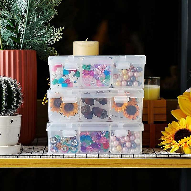 Clear Plastic Storage Cases Small Beads Organizer Transparent Boxes