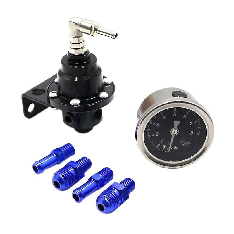 Car Fuel Pressure Gauge Adjustable Fuel Pressure Regulator Black