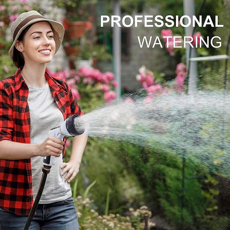 High-pressure Hose Nozzle Garden Multifunctional Water Nozzle Gray