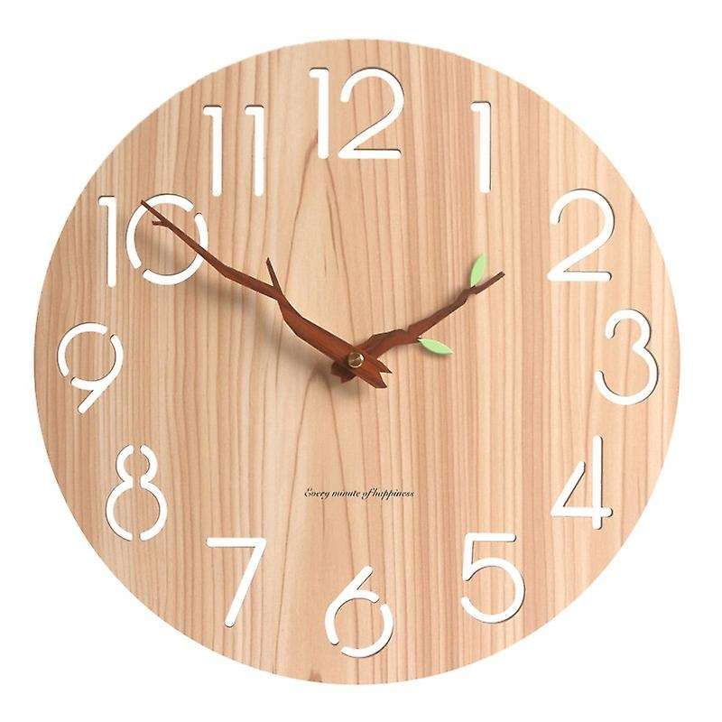 Wooden 3d Wall Clock Art Hollow Clock for Room/ Home Decor 12 Inch