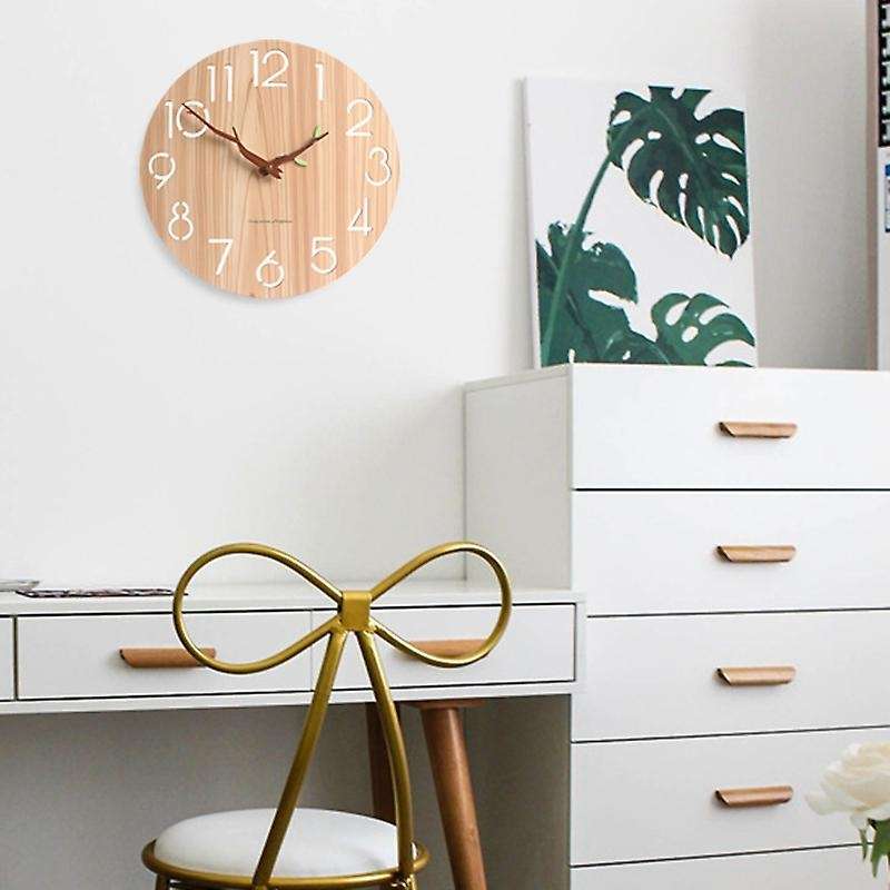 Wooden 3d Wall Clock Art Hollow Clock for Room/ Home Decor 12 Inch