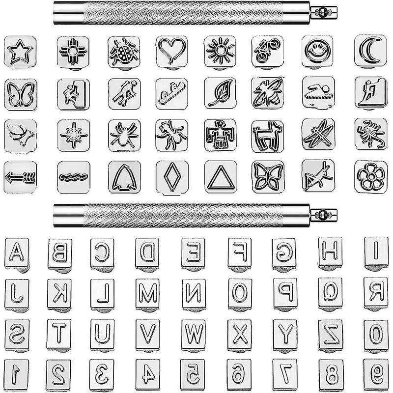 70 Pcs Leather Stamping Tools Set,68 Pcs Alphabet, Number and Pattern