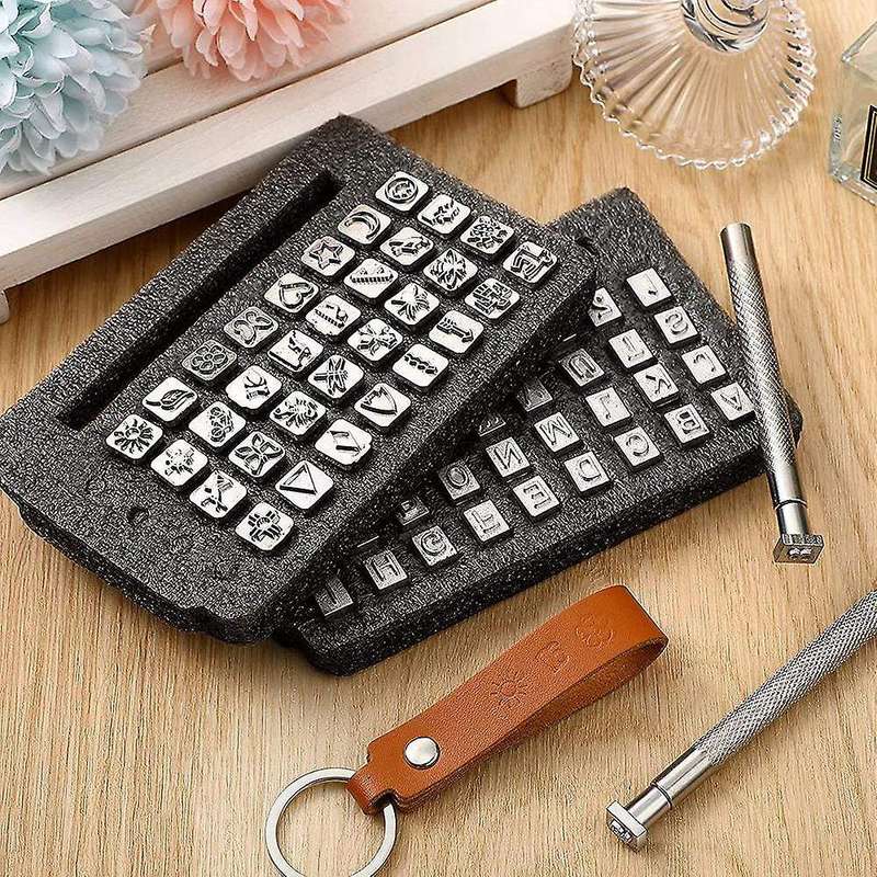 70 Pcs Leather Stamping Tools Set,68 Pcs Alphabet, Number and Pattern