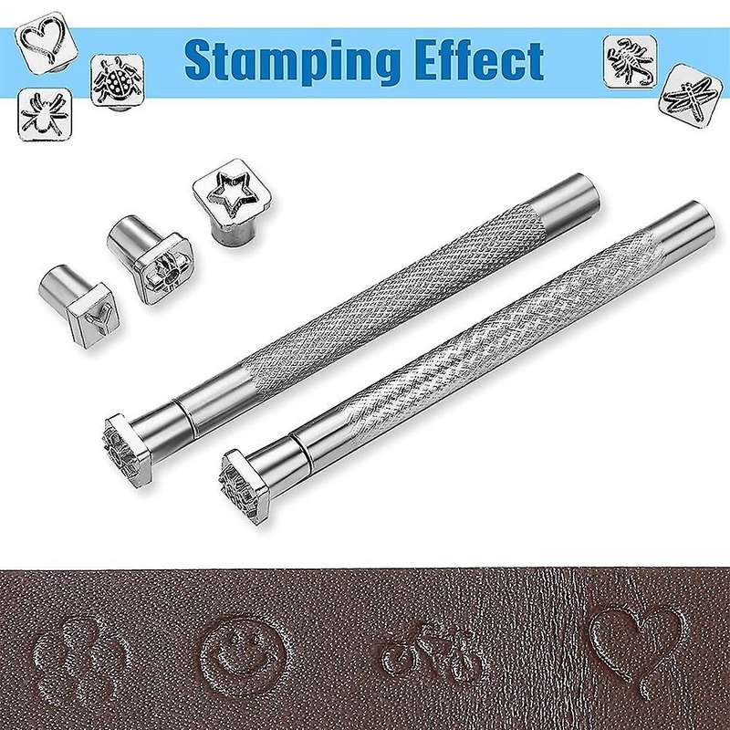 70 Pcs Leather Stamping Tools Set,68 Pcs Alphabet, Number and Pattern