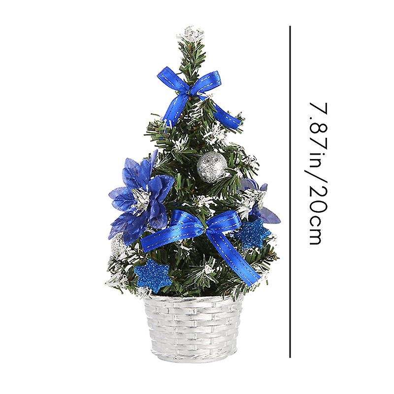 10pcs Christmas House Decor Small Christmas Tree Ornaments (blue)