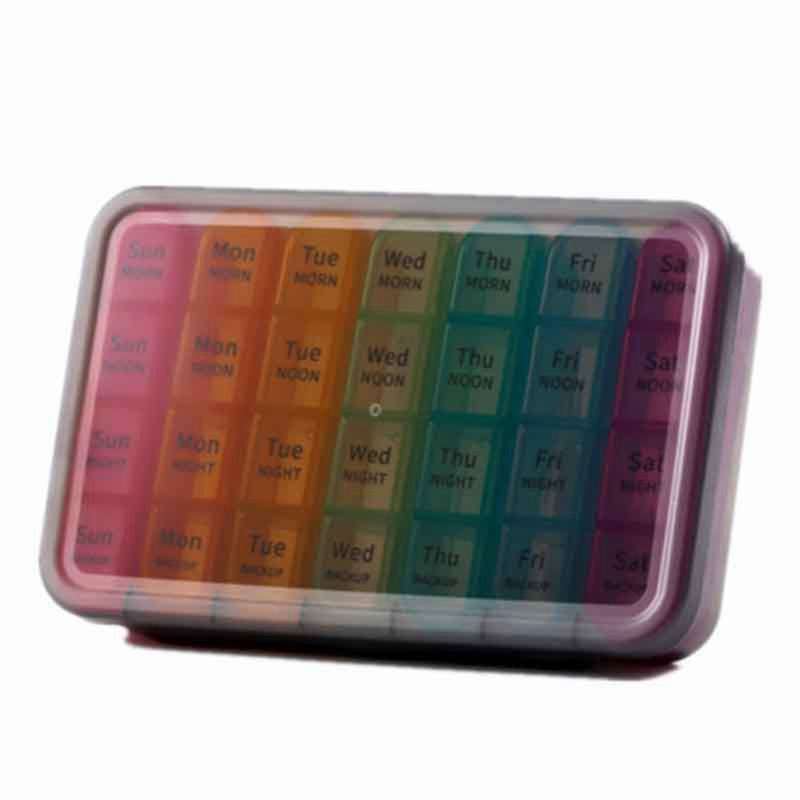 2x 28 Slots Storage Box Weekly Medication Pillbox 7 Days