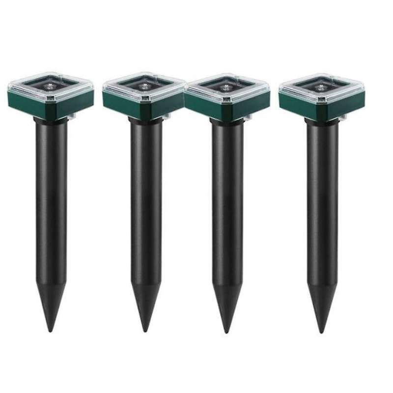 4 Pcs Solar Ultrasonic Snake Repeller Outdoor Ground Stake Repellent