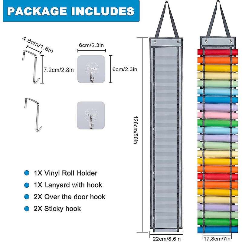 Vinyl Roll Holder with 24 Compartment Craft Storage Organizer