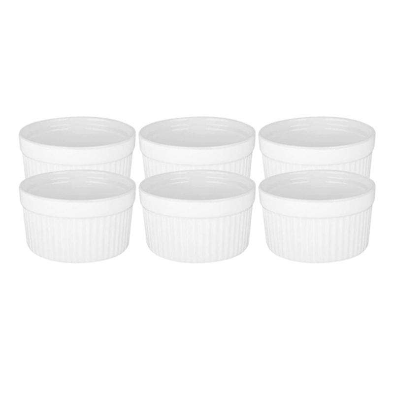 6pack 3 Inch Ceramic Ramekins Porcelain Souffle Cup
