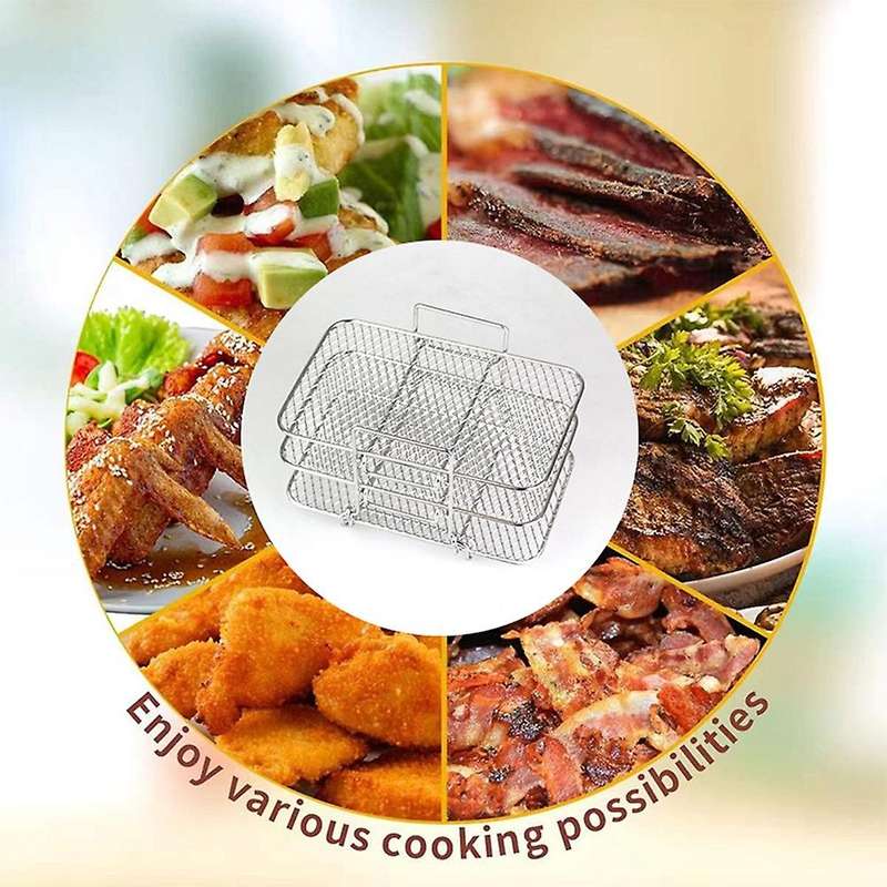 Grill Stand Air Fryer with Three Stackable Layers
