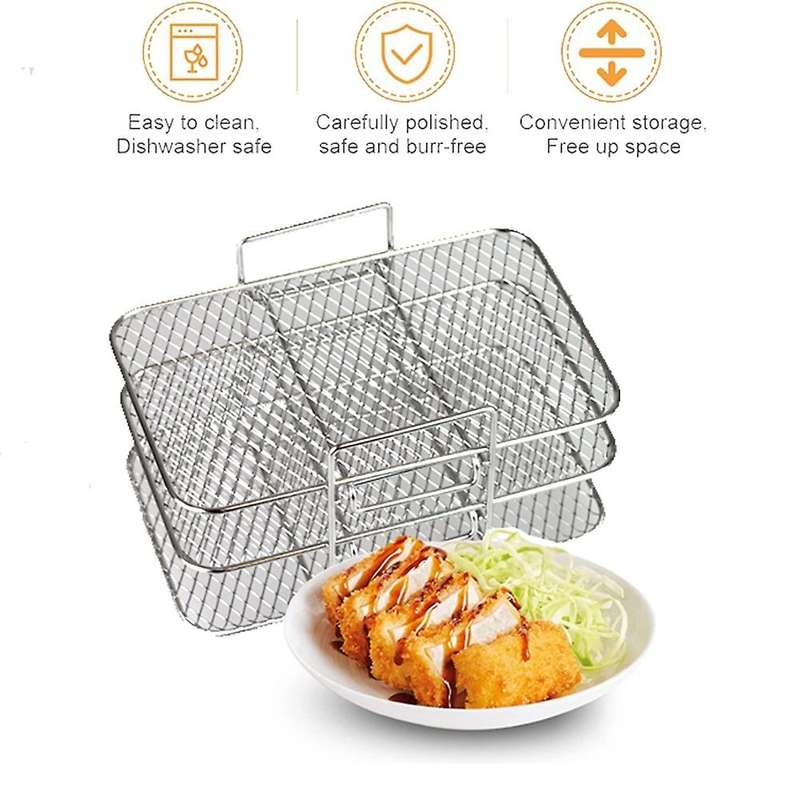 Grill Stand Air Fryer with Three Stackable Layers