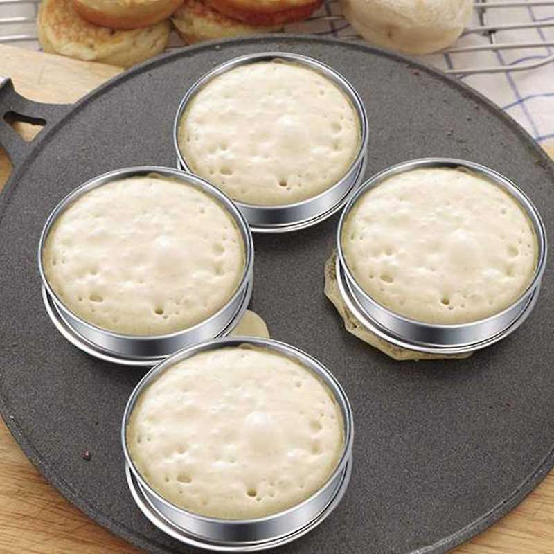 24 Pieces Double Rolled Tart Rings Round Muffin Rings for Baking Tool
