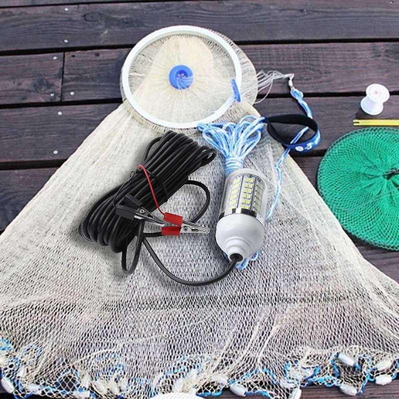 2x 12v 15w Fishing Light Lures Prawns Squid Krill (white+white Light)