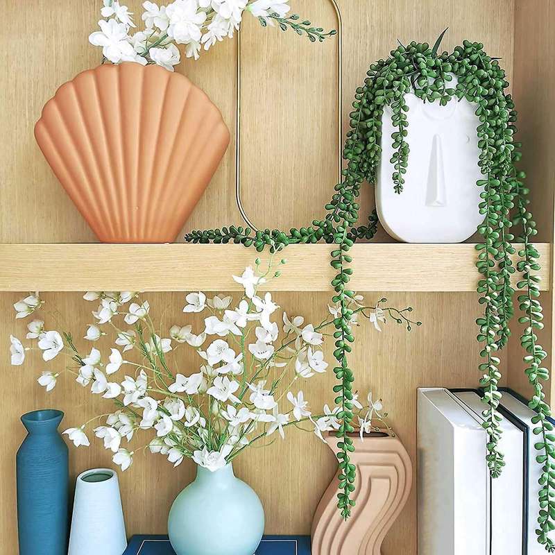 4 Pcs Artificial Hanging Succulents Faux Fake Greenery Sprays