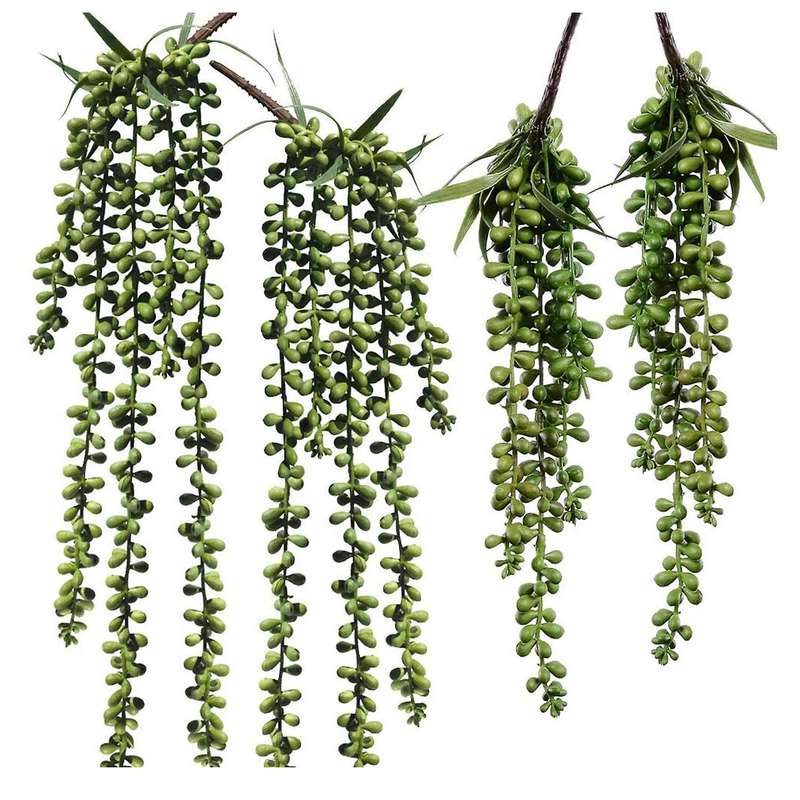 4 Pcs Artificial Hanging Succulents Faux Fake Greenery Sprays