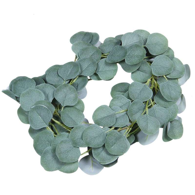 2x 6.5-foot Eucalyptus Garland and 6-foot Willow Branches Leaf Green