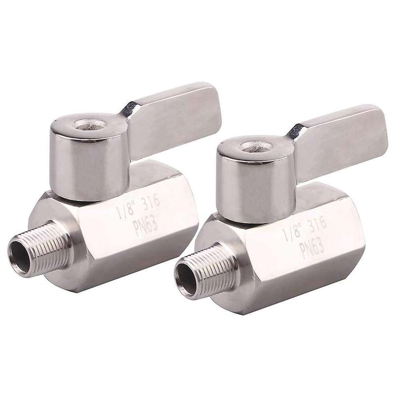 1/2inch Mini Ball Valve with Stainless Steel Handle Pack Of 2