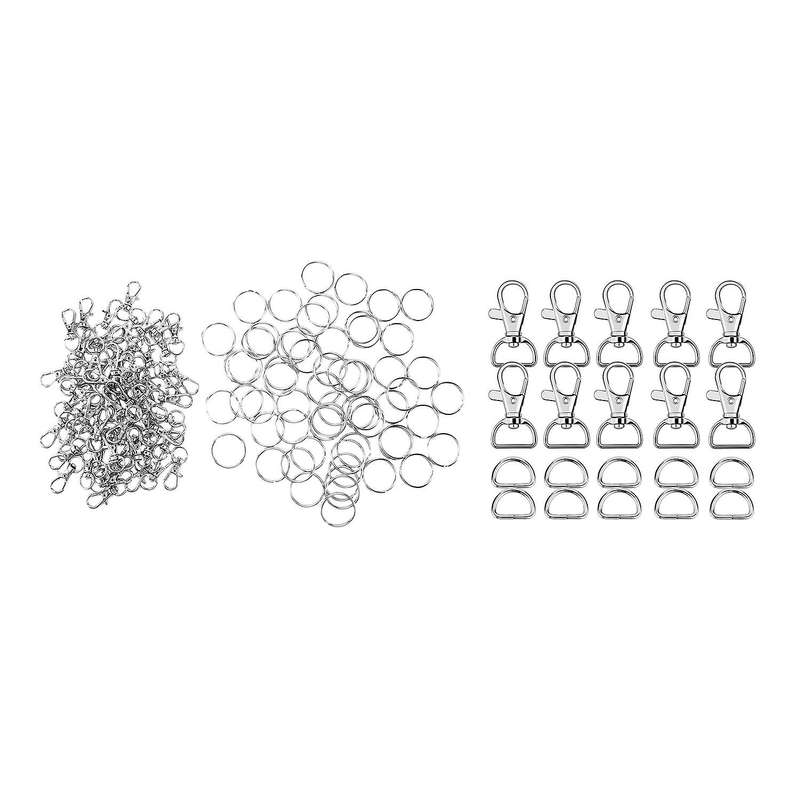 60pcs Swivel Snap Hooks and D Rings (1 Inch Inside Width)