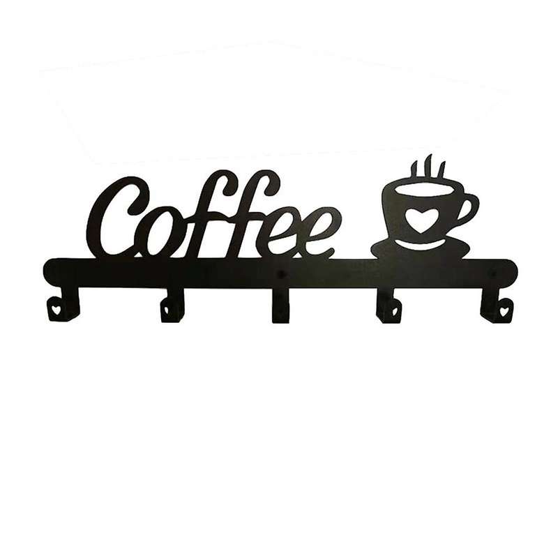 Coffee Mug Holder (5 Hooks), Coffee Bar Decor Sign,for Coffee Mug