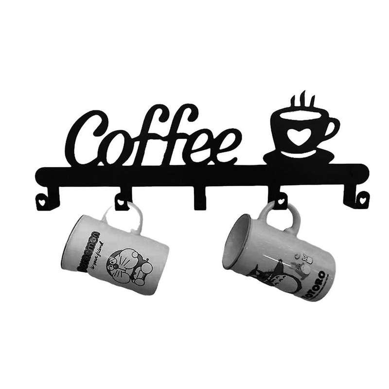 Coffee Mug Holder (5 Hooks), Coffee Bar Decor Sign,for Coffee Mug