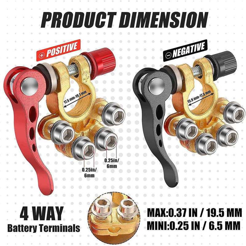 4pcs Battery Terminal Sae/jis Type A Binding Post Battery Connector