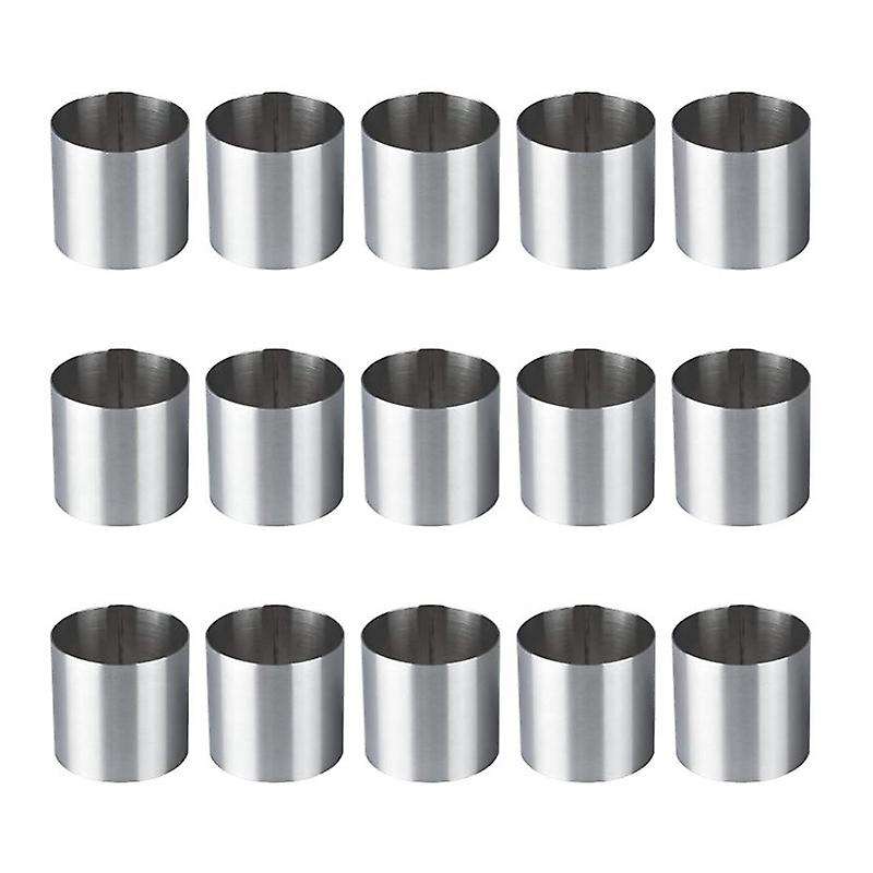 15 Pieces Stainless Steel Mousse Rings Baking Tool for Tart,fondant