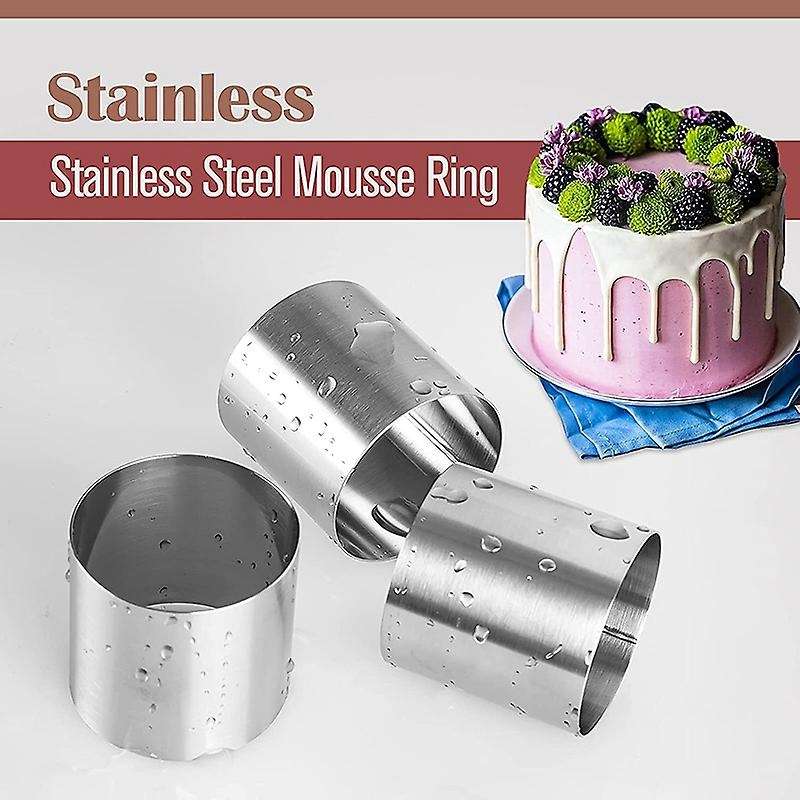15 Pieces Stainless Steel Mousse Rings Baking Tool for Tart,fondant