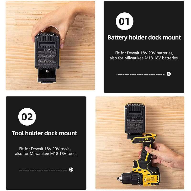 5pcs Tool Mount for Dewalt 18v,20v Drill, Battery Holder B