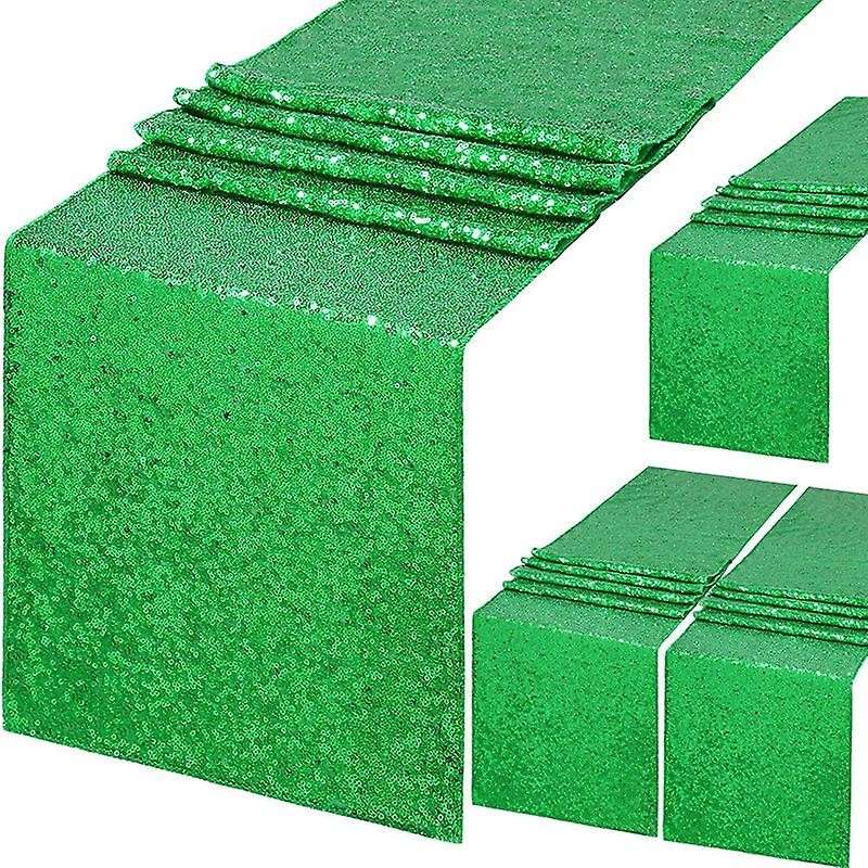 Sequin Table Runner Green Glitter Runner for Rectangle