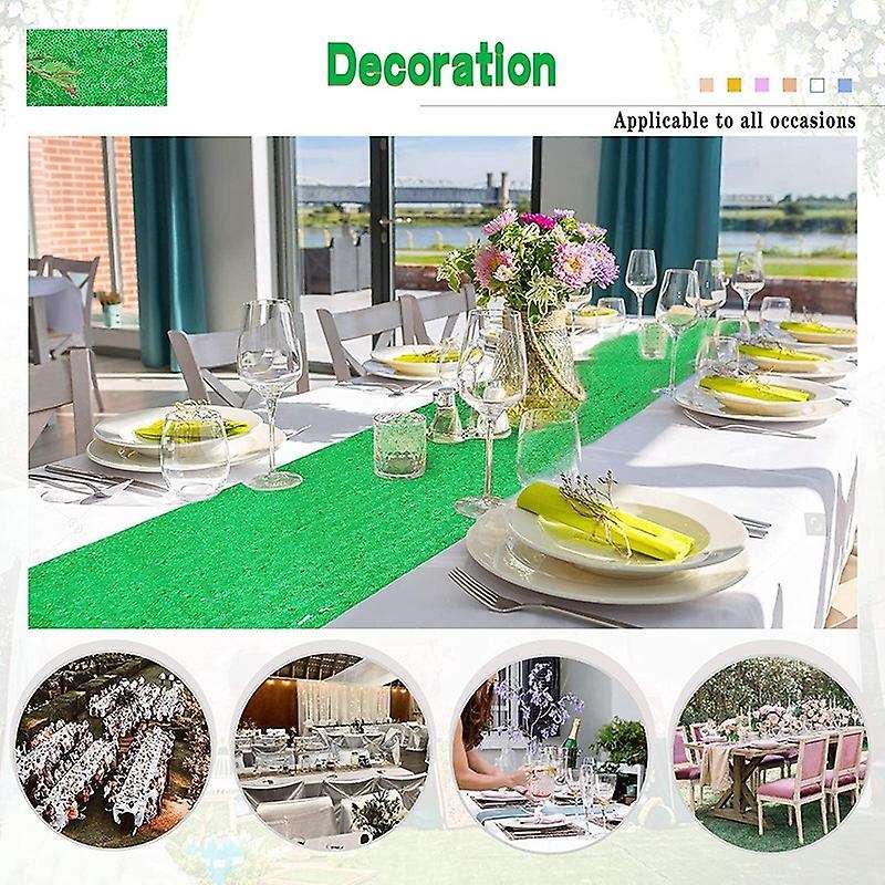 Sequin Table Runner Green Glitter Runner for Rectangle