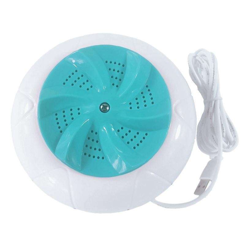 Mini Turbo Washing Machine, Ultrasonic Washer for Home Travel,green
