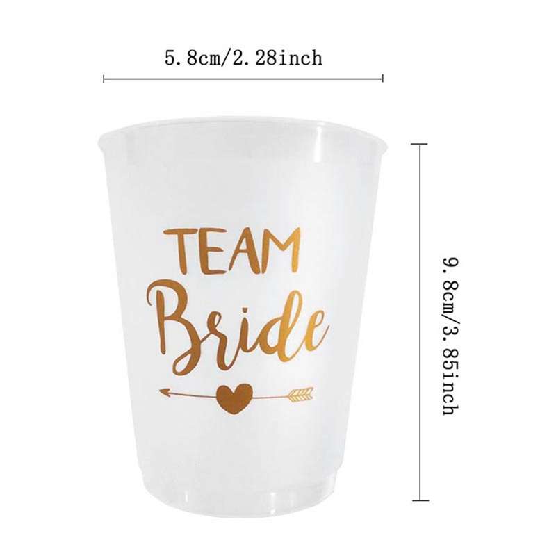 24pcs Team Bride Plastic Cup Hen Party Translucent Cups Set