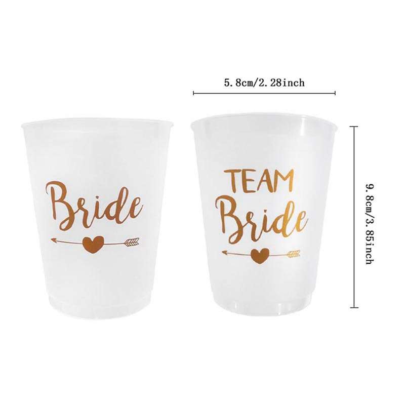 24pcs Team Bride Plastic Cup Hen Party Translucent Cups Set
