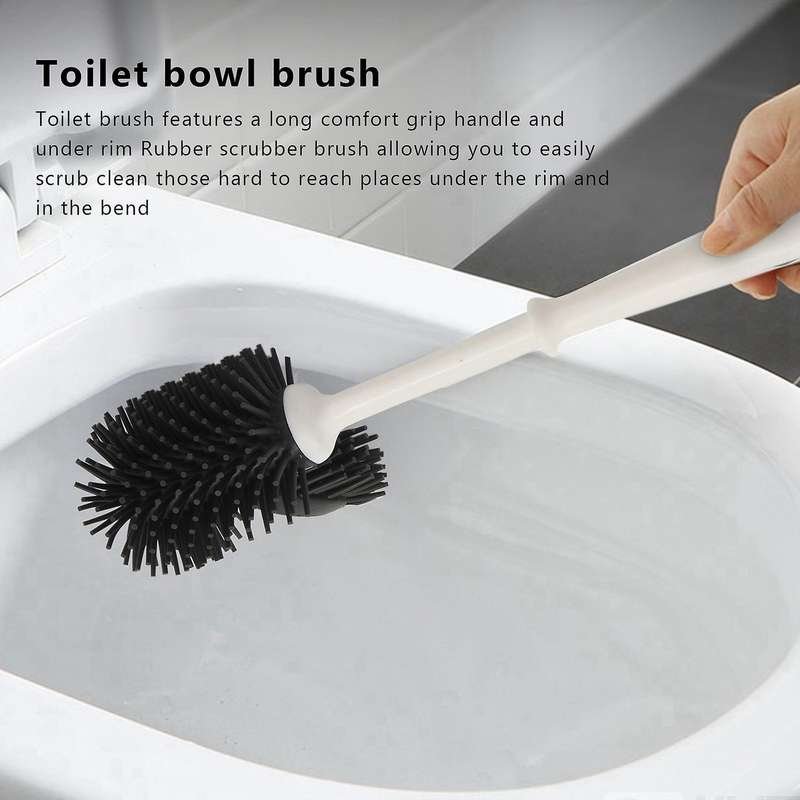 Toilet Bowl Cleaning Brush Set,under Rim Lip Brush and Storage Caddy