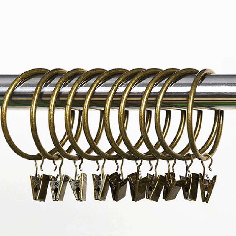 72 Pack Rings Curtain Clips Strong Metal Window Curtain Ring (bronze)