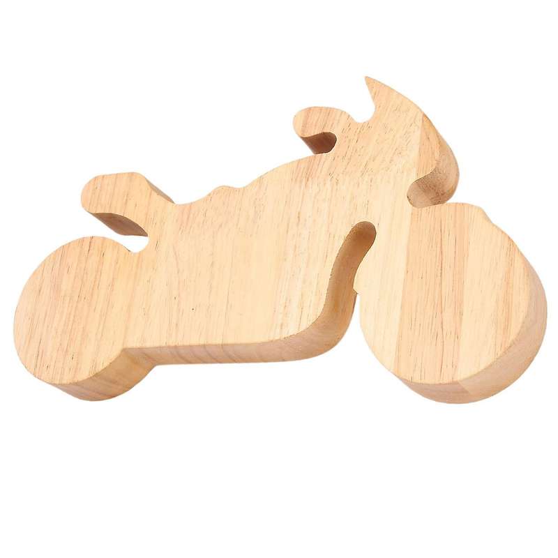 Motorcycle Piggy Bank Cartoon Pine Transparent Decor Gift 26x15cm