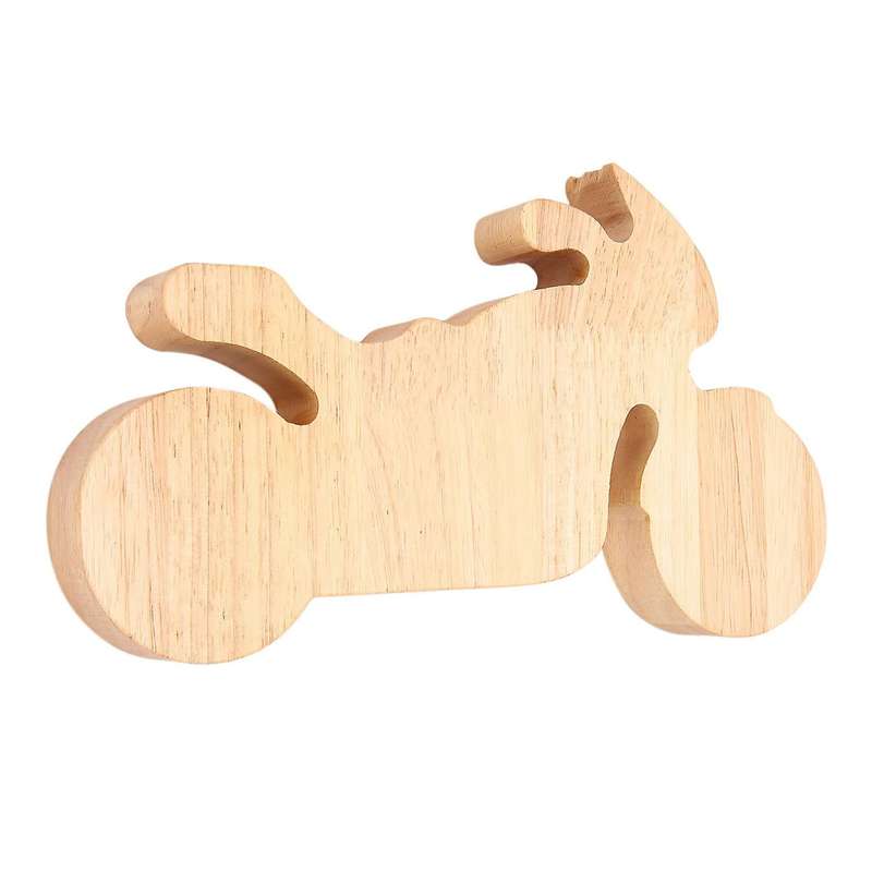 Motorcycle Piggy Bank Cartoon Pine Transparent Decor Gift 26x15cm