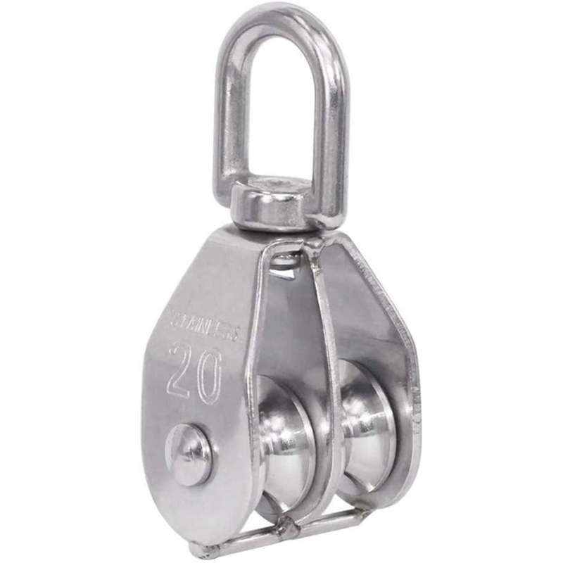 M20 Double Pulley Rope Crane Double Wheel Swivel Lifting Rope Pulley
