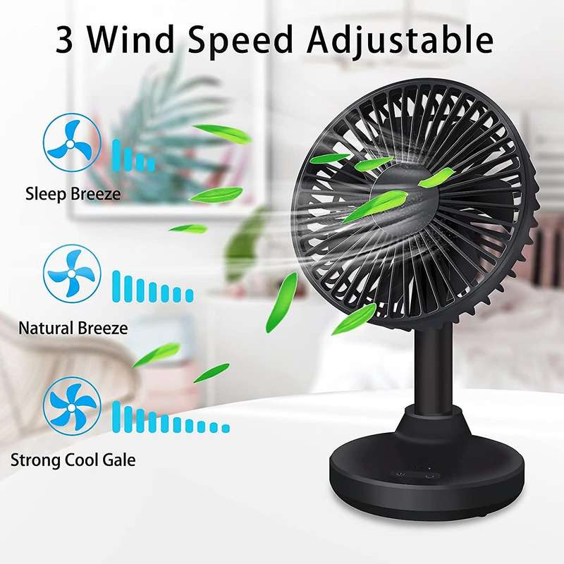 Usb Desk Fan,table Fan Oscillating Fan Black
