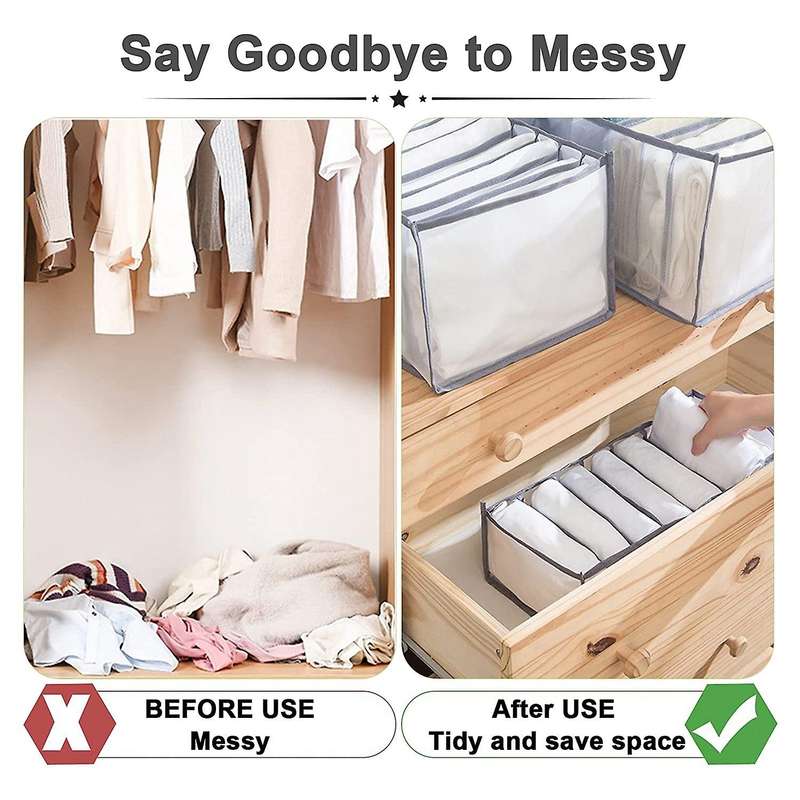 7 Grids Clothes Organizer 6pcs,folded Clothes Organizer
