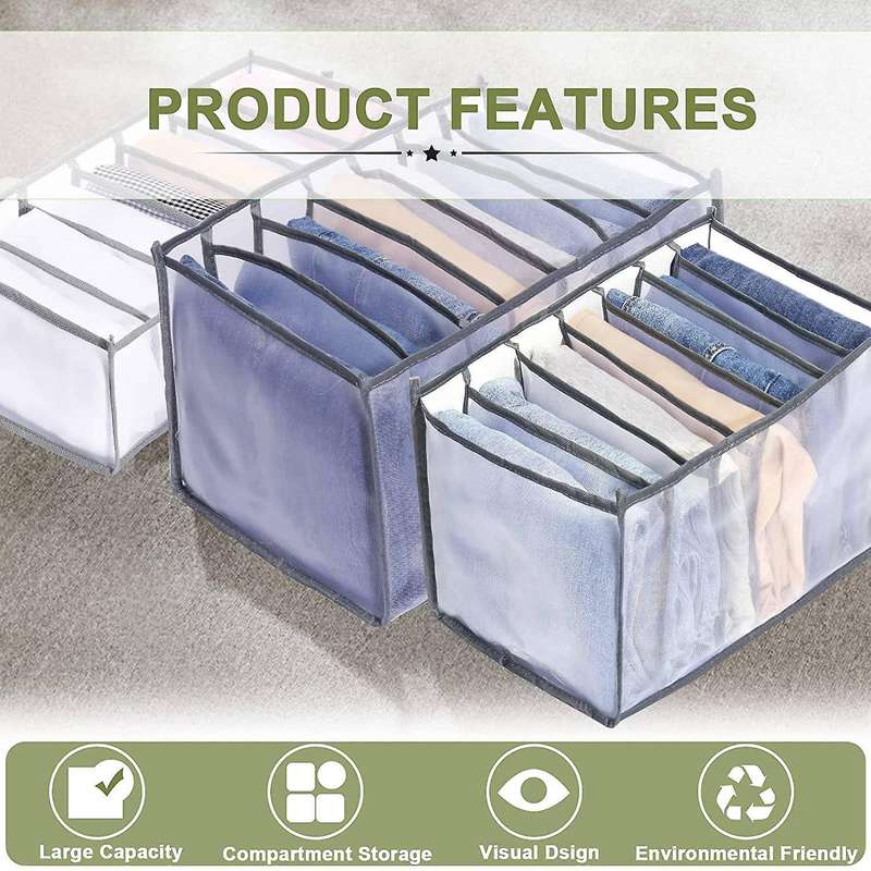 7 Grids Clothes Organizer 6pcs,folded Clothes Organizer