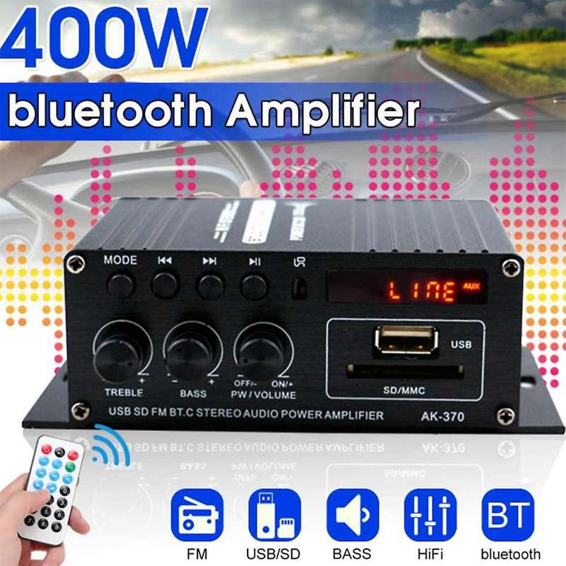 Ak370 2 Channel Bluetooth Hifi Power Amplifier Remote Control (ak370)